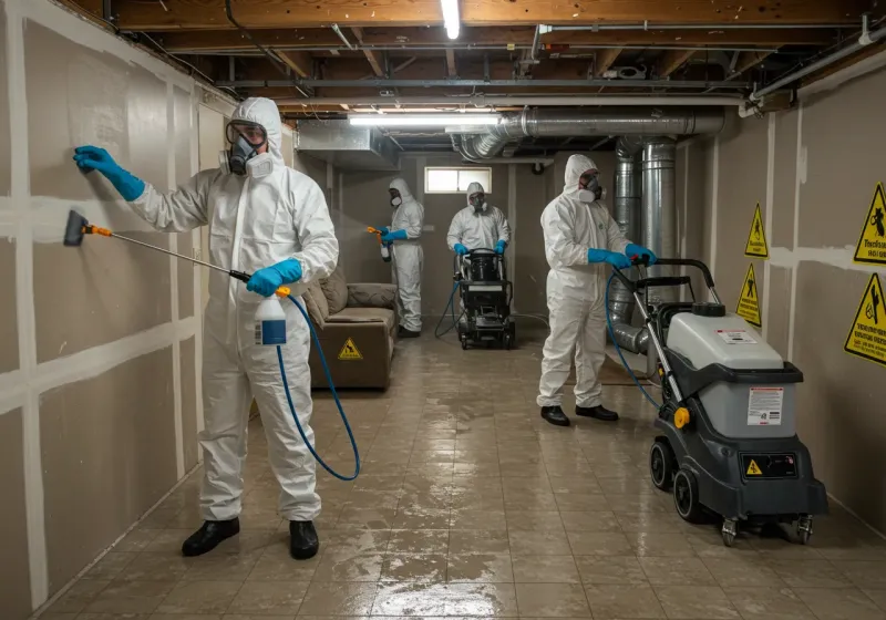 Basement Moisture Removal and Structural Drying process in Milford, DE